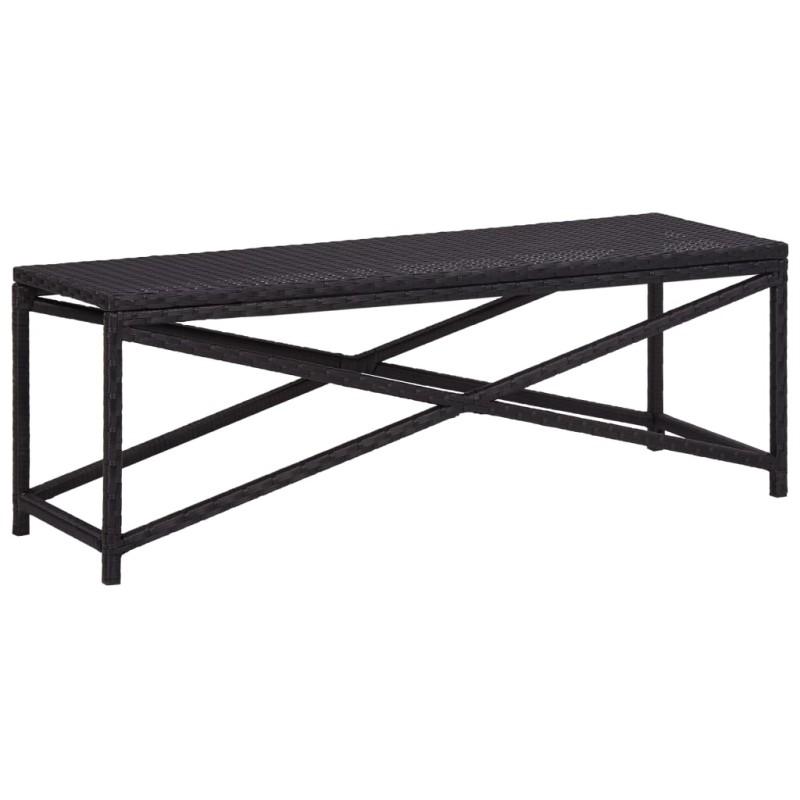 vidaXL Banco de jardín de ratán sintético negro 120 cm vidaXL Banco de jardín de ratán sintético negro 120 cm