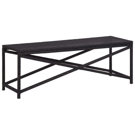 vidaXL Banco de jardín de ratán sintético negro 120 cm