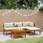 vidaXL Muebles de jardín 5 pzas cojines crema madera maciza de acacia vidaXL Muebles de jardín 5 pzas cojines crema madera maciza de acacia