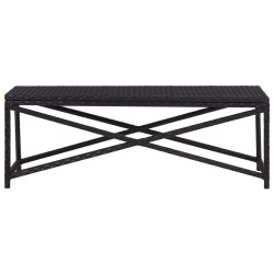 vidaXL Banco de jardín de ratán sintético negro 120 cm
