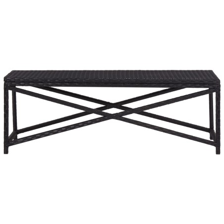 vidaXL Banco de jardín de ratán sintético negro 120 cm