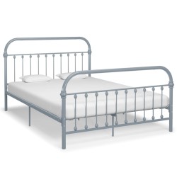vidaXL Estructura de cama de metal gris 160x200 cm