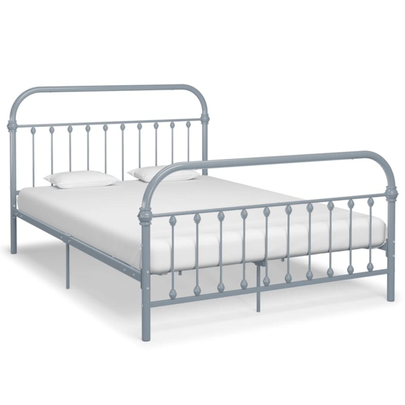 vidaXL Estructura de cama de metal gris 160x200 cm vidaXL Estructura de cama de metal gris 160x200 cm