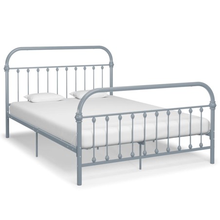 vidaXL Estructura de cama de metal gris 160x200 cm