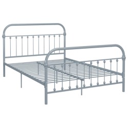 vidaXL Estructura de cama de metal gris 160x200 cm