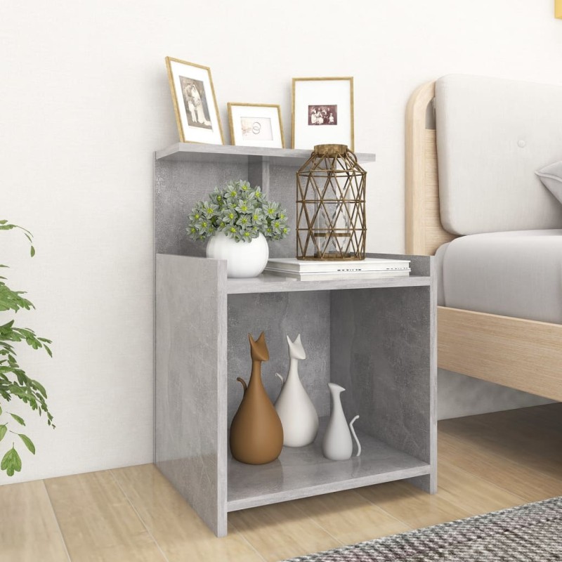 vidaXL Mesita de noche madera contrachapada gris hormigón 40x35x60 cm vidaXL Mesita de noche madera contrachapada gris hormigón 40x35x60 cm