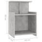vidaXL Mesita de noche madera contrachapada gris hormigón 40x35x60 cm vidaXL Mesita de noche madera contrachapada gris hormigón 40x35x60 cm