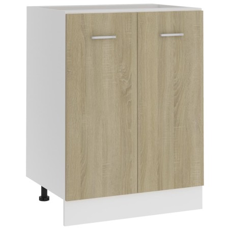 vidaXL Armario inferior cocina contrachapada color roble 60x46x81,5 cm