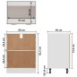vidaXL Armario inferior cocina contrachapada color roble 60x46x81,5 cm vidaXL Armario inferior cocina contrachapada color roble 60x46x81,5 cm