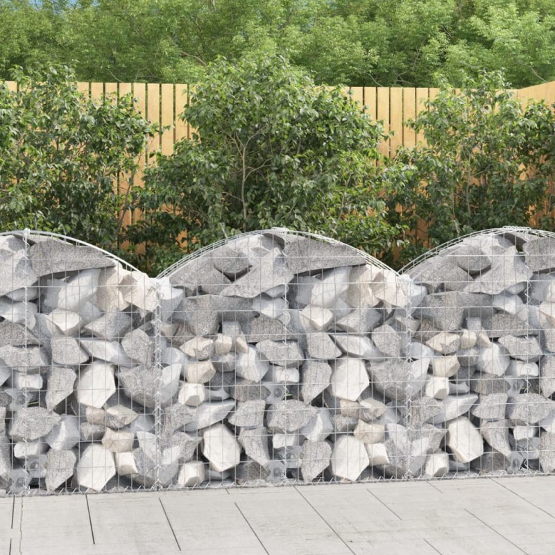 vidaXL Cesta de gaviones forma arco hierro galvanizado 100x30x80/100cm vidaXL Cesta de gaviones forma arco hierro galvanizado 100x30x80/100cm