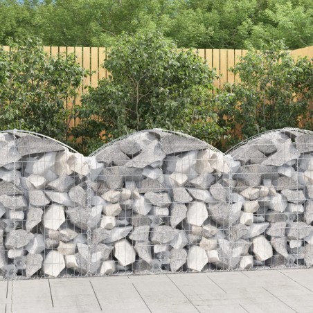 vidaXL Cesta de gaviones forma arco hierro galvanizado 100x30x80/100cm