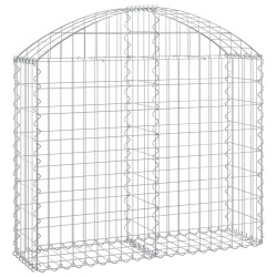 vidaXL Cesta de gaviones forma arco hierro galvanizado 100x30x80/100cm