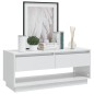 vidaXL Mueble para TV madera contrachapada blanco brillo 102x41x44 cm