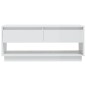 vidaXL Mueble para TV madera contrachapada blanco brillo 102x41x44 cm