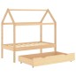 vidaXL Estructura de cama infantil con cajón madera de pino 70x140 cm vidaXL Estructura de cama infantil con cajón madera de pino 70x140 cm
