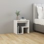 vidaXL Mesita de noche madera contrachapada blanco brillo 40x30x40 cm vidaXL Mesita de noche madera contrachapada blanco brillo 40x30x40 cm