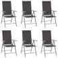 vidaXL Sillas de jardín plegables 6 unidades textilene negro vidaXL Sillas de jardín plegables 6 unidades textilene negro