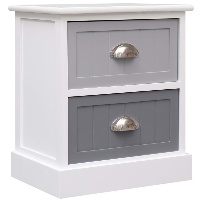 vidaXL Mesita de noche madera de Paulownia gris 38x28x45 cm vidaXL Mesita de noche madera de Paulownia gris 38x28x45 cm