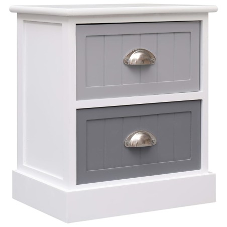 vidaXL Mesita de noche madera de Paulownia gris 38x28x45 cm