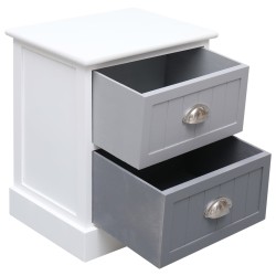 vidaXL Mesita de noche madera de Paulownia gris 38x28x45 cm