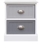 vidaXL Mesita de noche madera de Paulownia gris 38x28x45 cm vidaXL Mesita de noche madera de Paulownia gris 38x28x45 cm