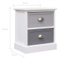 vidaXL Mesita de noche madera de Paulownia gris 38x28x45 cm vidaXL Mesita de noche madera de Paulownia gris 38x28x45 cm