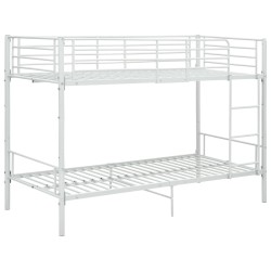 vidaXL Cama litera de metal blanca 90x200 cm