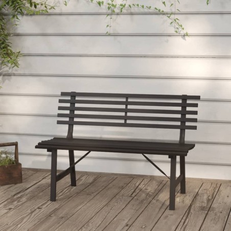 vidaXL Banco de jardín 110 cm acero negro