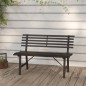 vidaXL Banco de jardín 110 cm acero negro vidaXL Banco de jardín 110 cm acero negro