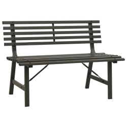vidaXL Banco de jardín 110 cm acero negro