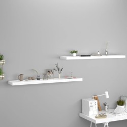 vidaXL Estantes flotantes de pared 2 uds MDF blanco 120x23,5x3,8 cm