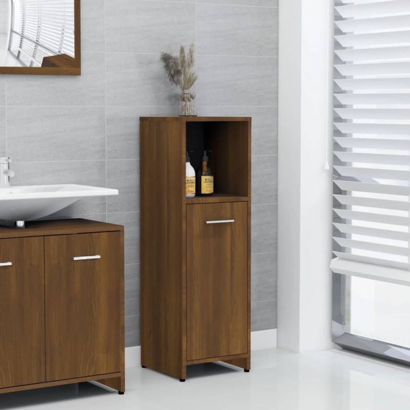 vidaXL Armario de baño madera contrachapada roble marrón 30x30x95 cm vidaXL Armario de baño madera contrachapada roble marrón 30x30x95 cm