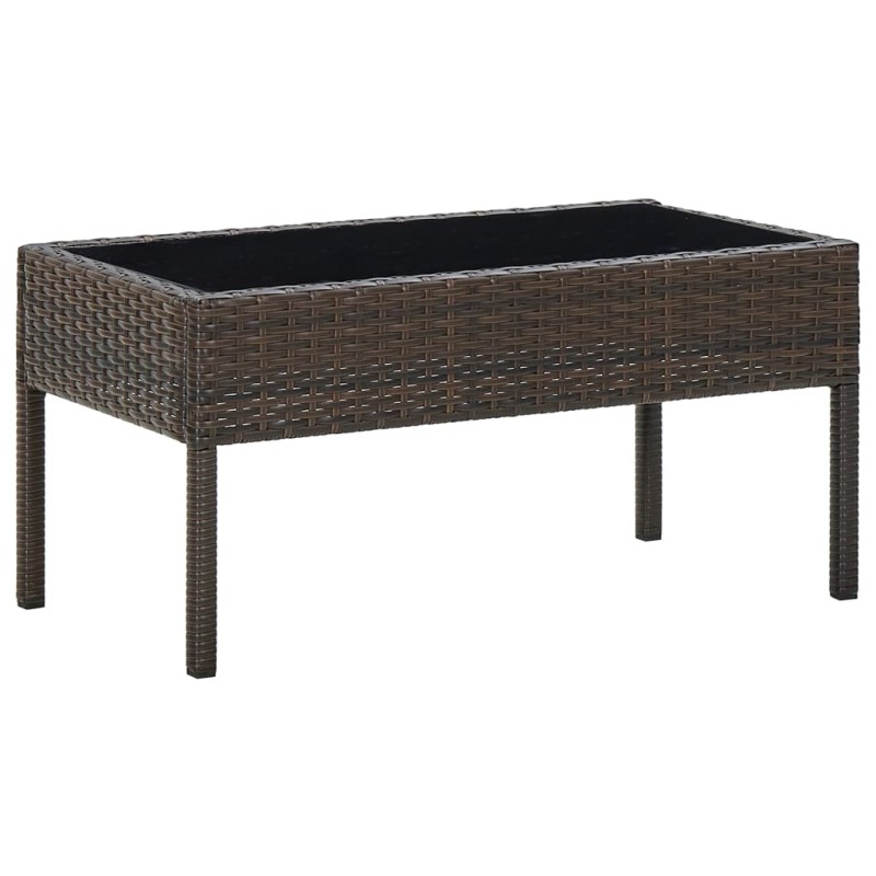 vidaXL Mesa de jardín ratán sintético marrón 75x40x37 cm vidaXL Mesa de jardín ratán sintético marrón 75x40x37 cm