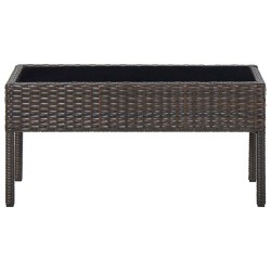 vidaXL Mesa de jardín ratán sintético marrón 75x40x37 cm