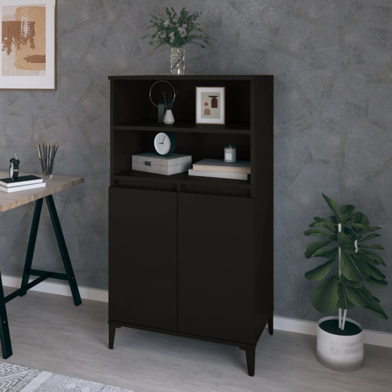 vidaXL Aparador alto madera contrachapada negro 60x36x110 cm vidaXL Aparador alto madera contrachapada negro 60x36x110 cm