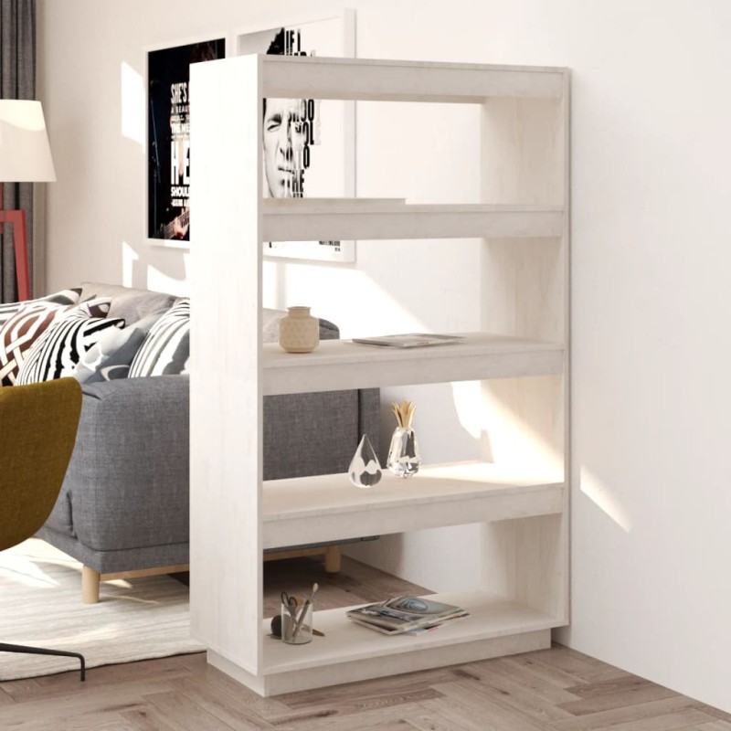 vidaXL Estantería/divisor espacios madera pino blanco 80x35x135 cm vidaXL Estantería/divisor espacios madera pino blanco 80x35x135 cm