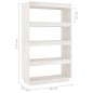 vidaXL Estantería/divisor espacios madera pino blanco 80x35x135 cm vidaXL Estantería/divisor espacios madera pino blanco 80x35x135 cm