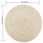 vidaXL Alfombra hecha a mano de yute marrón y blanco 180 cm vidaXL Alfombra hecha a mano de yute marrón y blanco 180 cm
