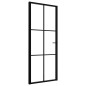 vidaXL Puerta interior vidrio ESG y aluminio negro 83x201,5 cm vidaXL Puerta interior vidrio ESG y aluminio negro 83x201,5 cm