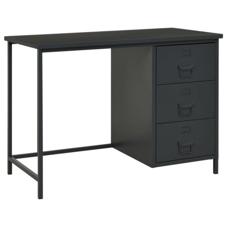 vidaXL Escritorio industrial cajones acero gris antracita 105x52x75 cm