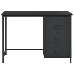 vidaXL Escritorio industrial cajones acero gris antracita 105x52x75 cm