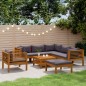 vidaXL Muebles de jardín 8 pzas cojines madera maciza de acacia vidaXL Muebles de jardín 8 pzas cojines madera maciza de acacia