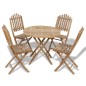 vidaXL Juego de comedor de jardín plegable 5 piezas de bambú vidaXL Juego de comedor de jardín plegable 5 piezas de bambú