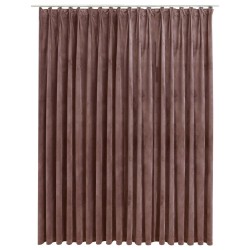 vidaXL Cortina opaca con ganchos terciopelo rosa envejecido 290x245cm