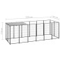 vidaXL Perrera de acero negro 330x110x110 cm vidaXL Perrera de acero negro 330x110x110 cm