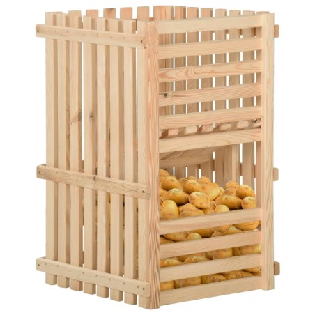 vidaXL Caja para patatas madera maciza de pino 50x50x80 cm
