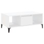 vidaXL Mesa de centro madera contrachapada blanco 90x50x36,5 cm vidaXL Mesa de centro madera contrachapada blanco 90x50x36,5 cm