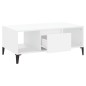 vidaXL Mesa de centro madera contrachapada blanco 90x50x36,5 cm vidaXL Mesa de centro madera contrachapada blanco 90x50x36,5 cm