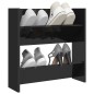 vidaXL Zapatero de pared madera contrachapada negro brillo 60x18x60 cm