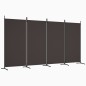 vidaXL Biombo divisor de 4 paneles de tela marrón 346x180 cm vidaXL Biombo divisor de 4 paneles de tela marrón 346x180 cm